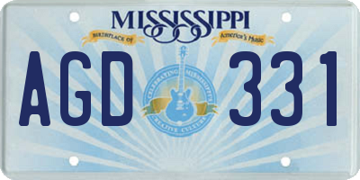 MS license plate AGD331