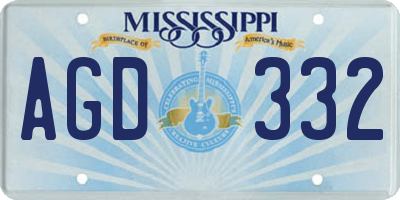 MS license plate AGD332