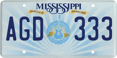 MS license plate AGD333