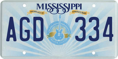 MS license plate AGD334