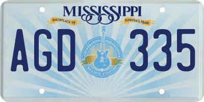 MS license plate AGD335