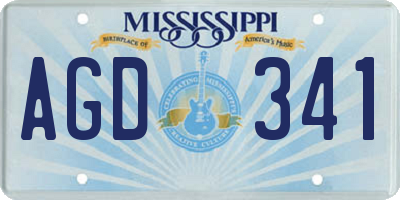 MS license plate AGD341