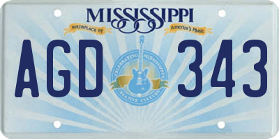 MS license plate AGD343