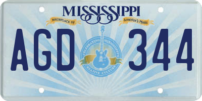 MS license plate AGD344