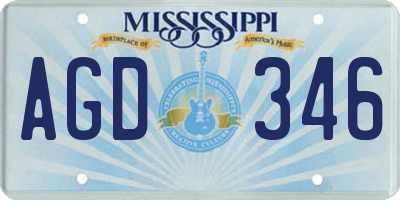 MS license plate AGD346