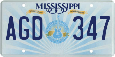 MS license plate AGD347