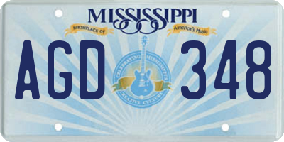 MS license plate AGD348