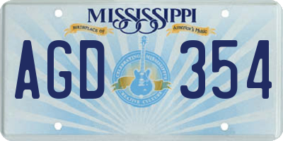 MS license plate AGD354
