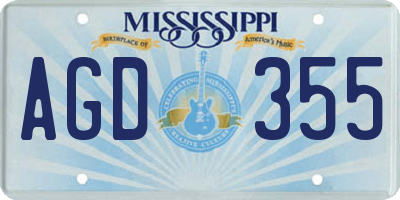MS license plate AGD355