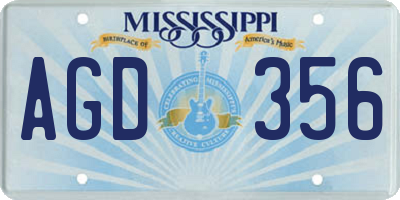 MS license plate AGD356