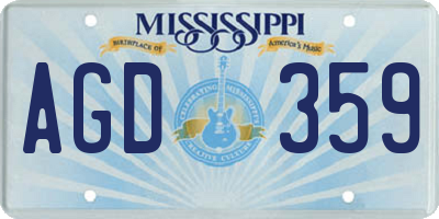 MS license plate AGD359