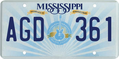 MS license plate AGD361