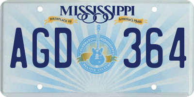 MS license plate AGD364