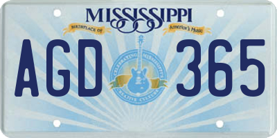 MS license plate AGD365