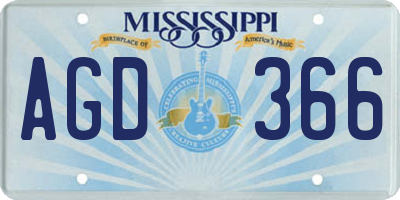 MS license plate AGD366