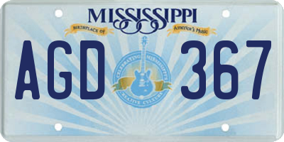 MS license plate AGD367