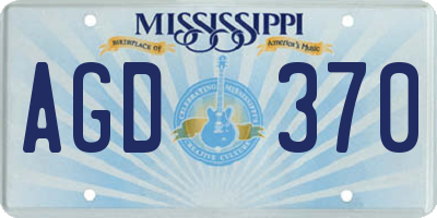 MS license plate AGD370
