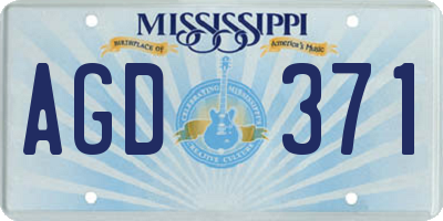 MS license plate AGD371