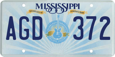 MS license plate AGD372