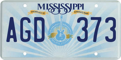 MS license plate AGD373