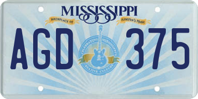 MS license plate AGD375