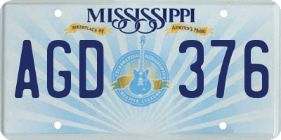 MS license plate AGD376