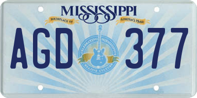 MS license plate AGD377