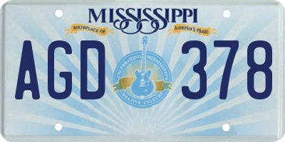 MS license plate AGD378