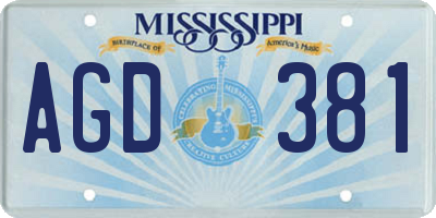 MS license plate AGD381