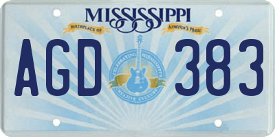 MS license plate AGD383