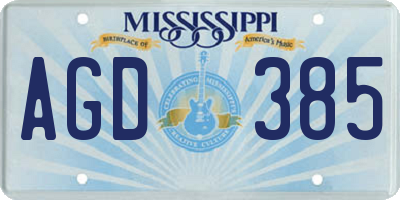 MS license plate AGD385