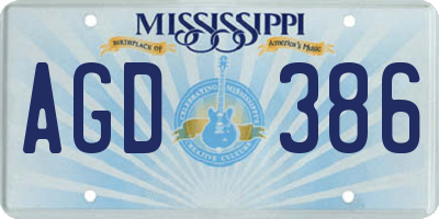 MS license plate AGD386