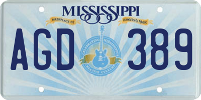 MS license plate AGD389