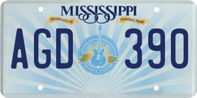 MS license plate AGD390