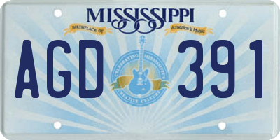 MS license plate AGD391