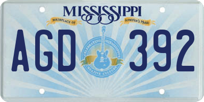 MS license plate AGD392