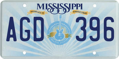 MS license plate AGD396