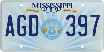MS license plate AGD397