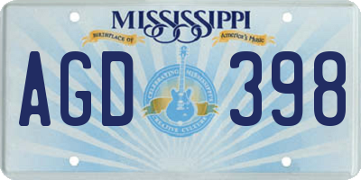 MS license plate AGD398