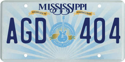 MS license plate AGD404