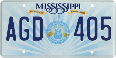MS license plate AGD405