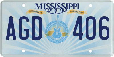 MS license plate AGD406