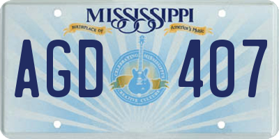 MS license plate AGD407