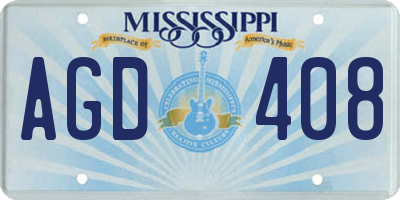 MS license plate AGD408