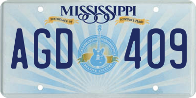 MS license plate AGD409