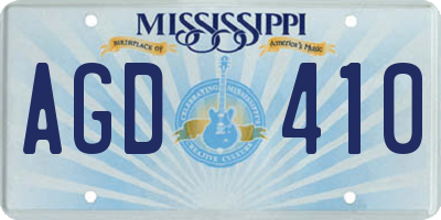 MS license plate AGD410