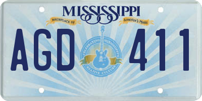 MS license plate AGD411