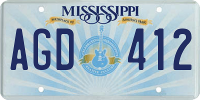 MS license plate AGD412