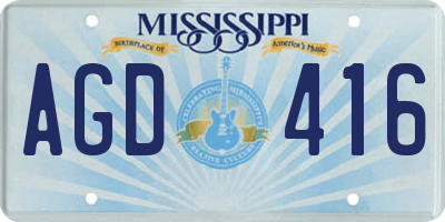 MS license plate AGD416
