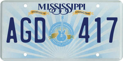MS license plate AGD417